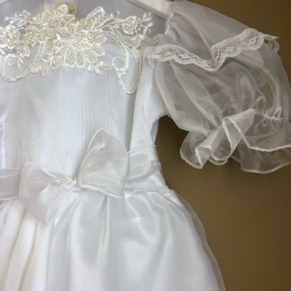Vintage Infant/Toddler Girls' Princess Dress with Lace Appliqué